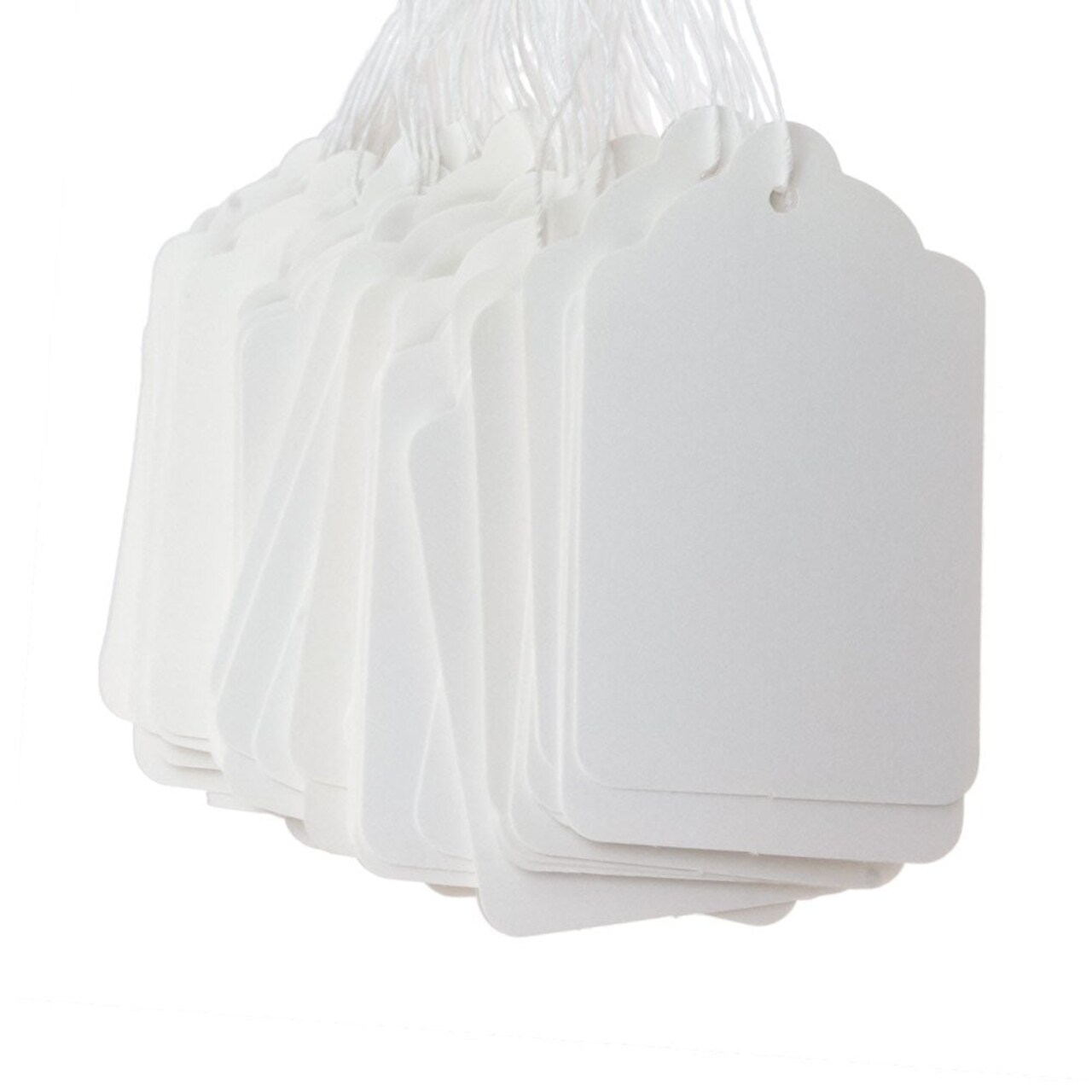 White Blank Paper String Tags (Package of 100 Pricing Tags)